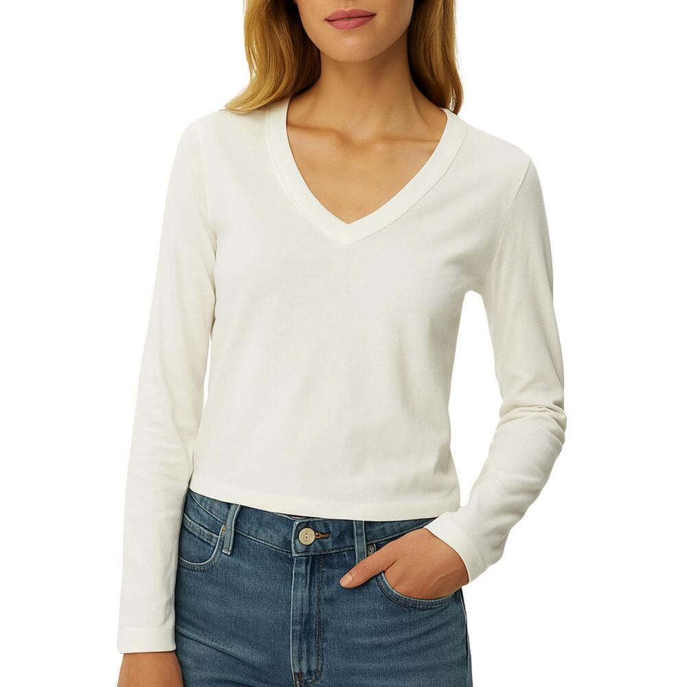 NEW MICHAEL STARS brea cropped v-neck tee in chalk